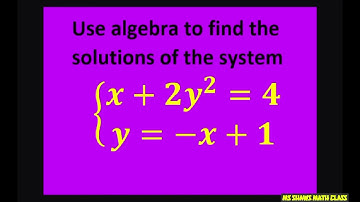 Solve system of equations algebraically. Line and Parabola