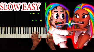 TROLLZ - 6ix9ine & Nicki Minaj - Slow Easy - Piano Tutorial screenshot 1