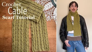 Crochet Cable Winter Scarf Tutorial | How to Crochet Knit-like Cables