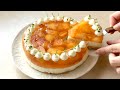 たっぷり桃のチーズケーキ🍑の作り方/お菓子作り/cooking vlog