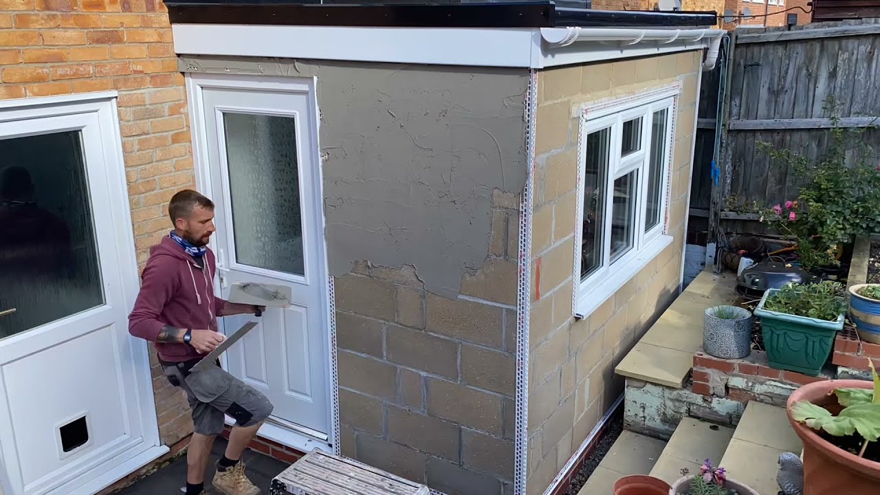 One coat render k rend to extension painted finish how to render YouTube