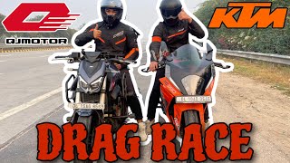 2024 KTM RC 390 Vs QJ MOTOR SRK 400 | DRAG RACE - LONG RACE | FULL COMPARISON | AFFUQURESH