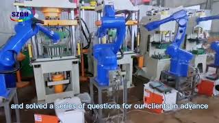 #szgh 10kg payload robot arm worked with punching machine