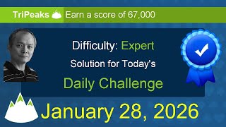 Microsoft Solitaire Collection: TriPeaks - Expert - January 28, 2026 screenshot 1