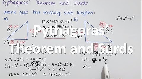 Pythagoras’ Theorem and Surds