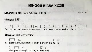 Mazmur Tanggapan|| Edisi Lama|| Minggu 16 November 2025|| MINGGU BIASA XXXIII (33) Tahun C 