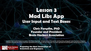 Lesson 3 Mad Libs App Video Tutorial