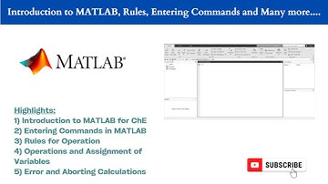 Introduction to MATLAB, Operations and Assignments of Variables, Rules to Remember, and many more