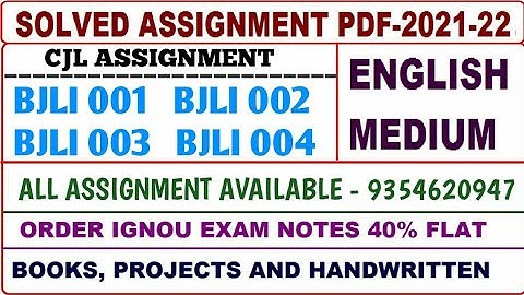 CJL Solved assignment 2021-22 / CJL Solved assignment English / Bjli 01,02,03,04 Assignment