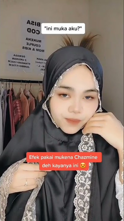 Efek pakai mukena Chazmine nih 😍 #mukena #mukenachazmine #shorts