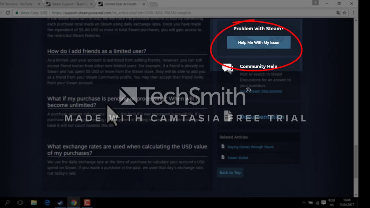 How To Steam Support YouTube