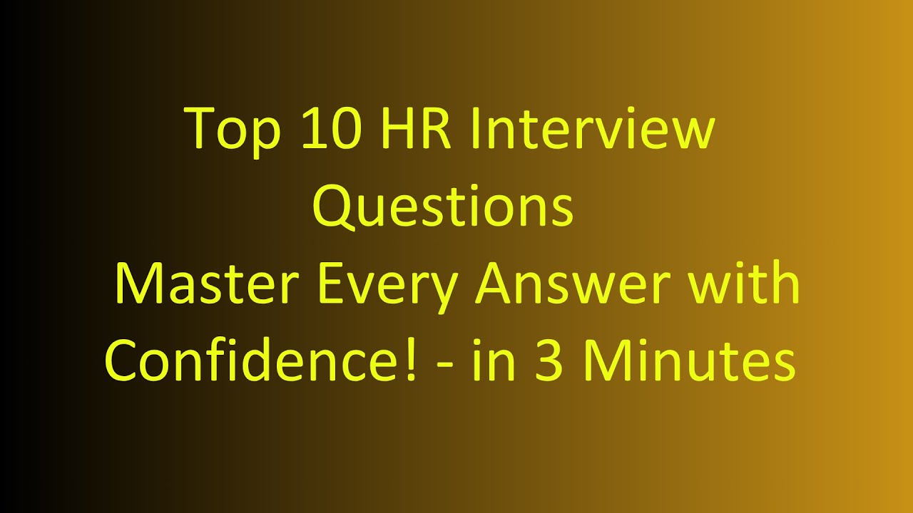 Top 10 HR Recruiter Interview Questions & Answers | For Experienced ...