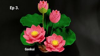 Ep3. Pollens 🪷Crochet Lotus flower tutorial step by step #crochet #crochetflower