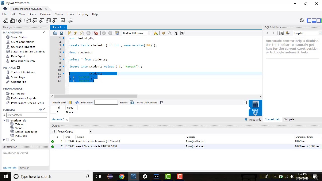 Insert Record In Table Insert Records in Table - YouTube