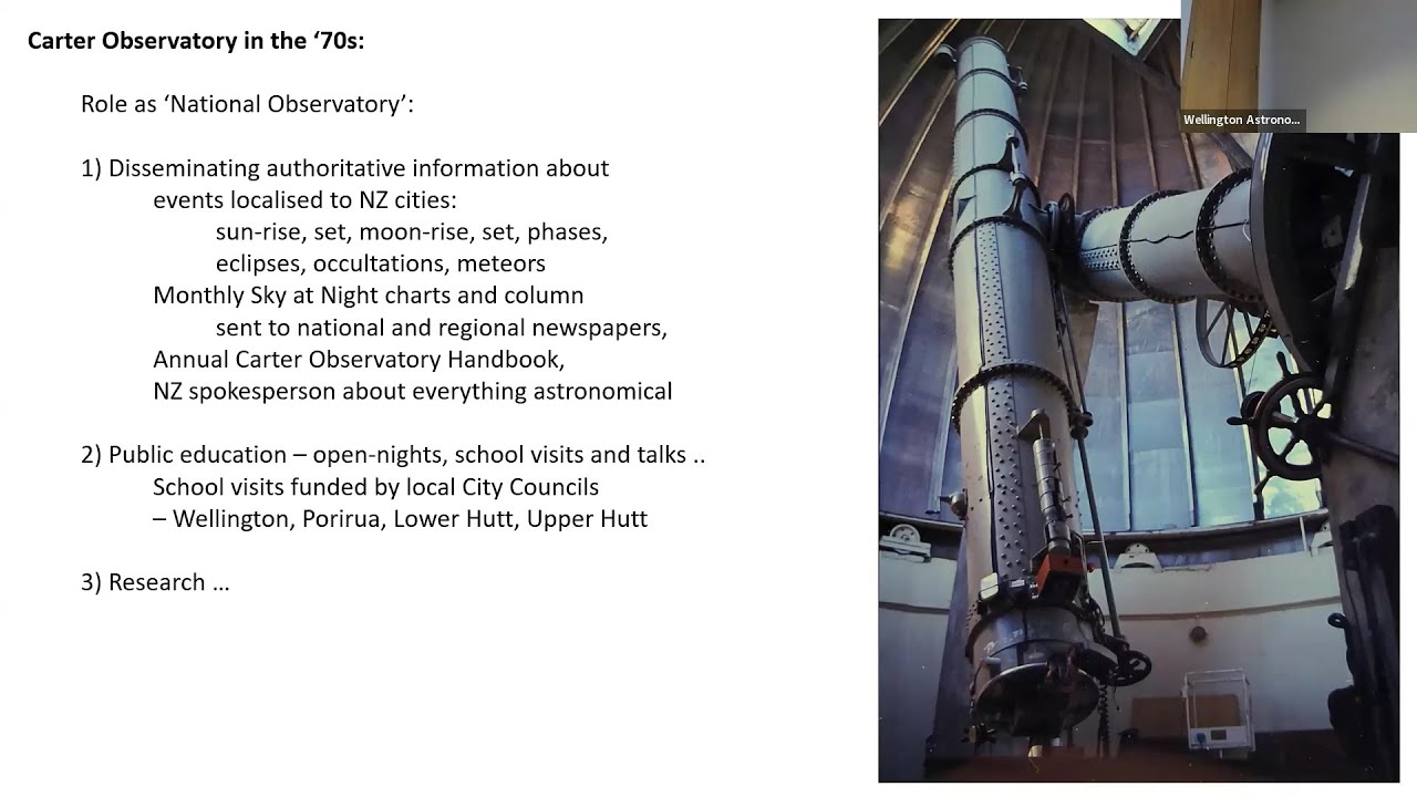 Carter Observatory in the 1970s