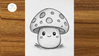 How to draw a cute mushroom || Easy drawing ideas for beginners | Easy drawing for girl step by step