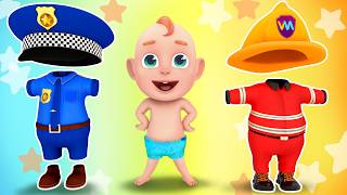 Police Officer vs Firefighter 👩‍🚒👮 | Learn Jobs for Kids | Rosoo Nursery Rhyme &amp; Kids Songs