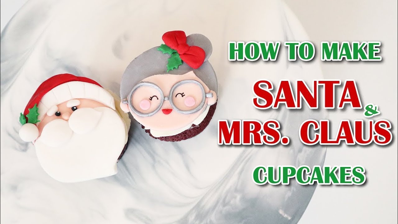 Santa and Mrs. Claus Cupcake Toppers - How to with fondant