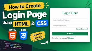 How To Create a Login Form Using HTML & CSS | Login Form 