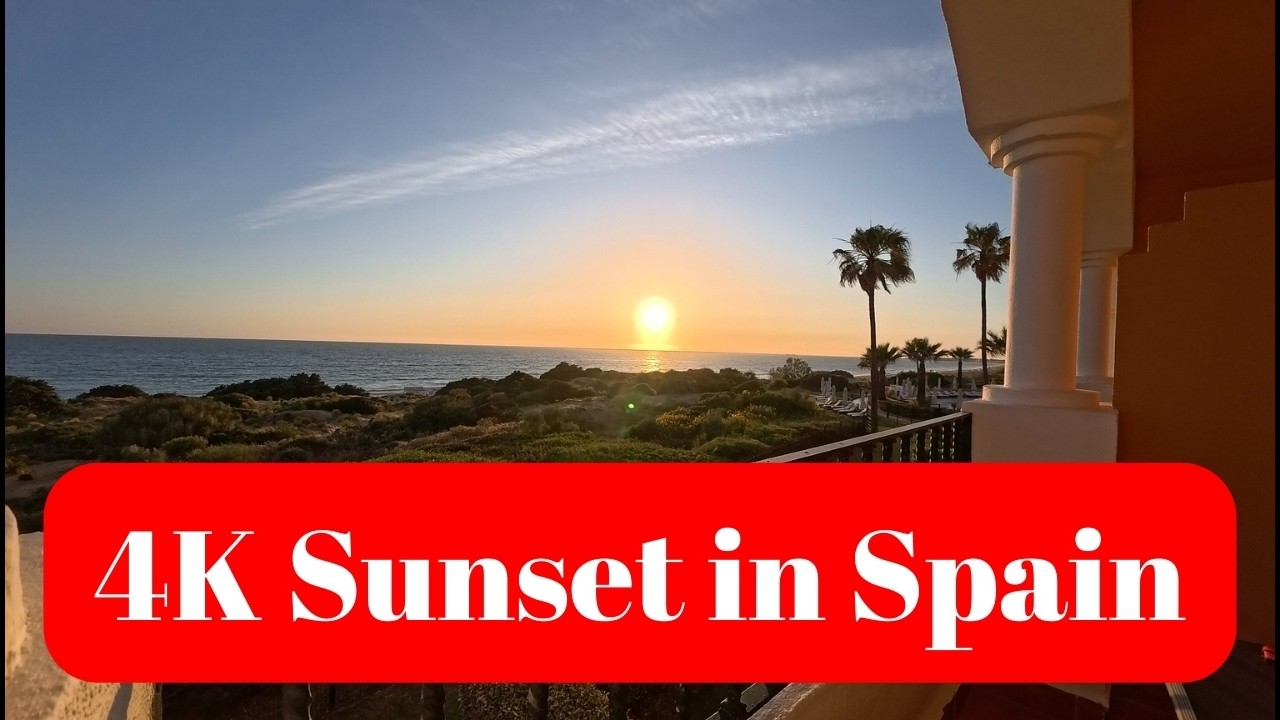 Stunning Sunset at Gran Meliá Sancti Petri 🌅 | Cádiz, Spain in 4K | Beachfront Tranquility