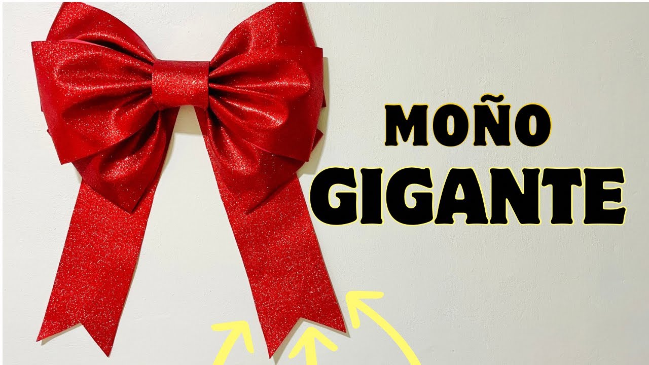 Cómo hacer un moño GIGANTE fácil y rápido || decoración navideña fácil y sencillo 