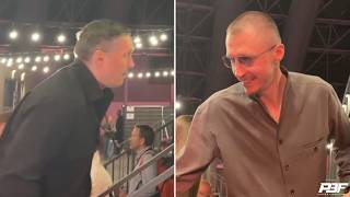 OLEKSANDR USYK AND TEAM ANTHONY JOSHUA ARRIVE AHEAD OF HIS FIGHT AGAINST KRISTIAN PRENGA