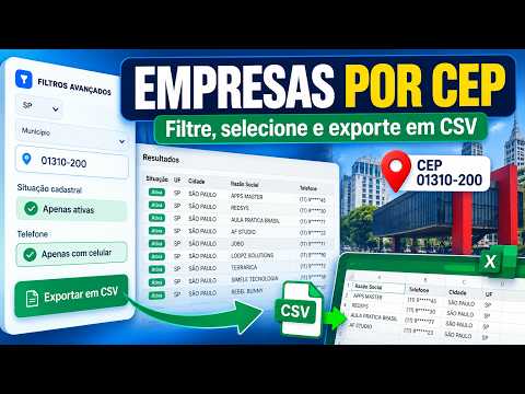 How to filter companies by zip code and export to CSV in Busca CNPJ