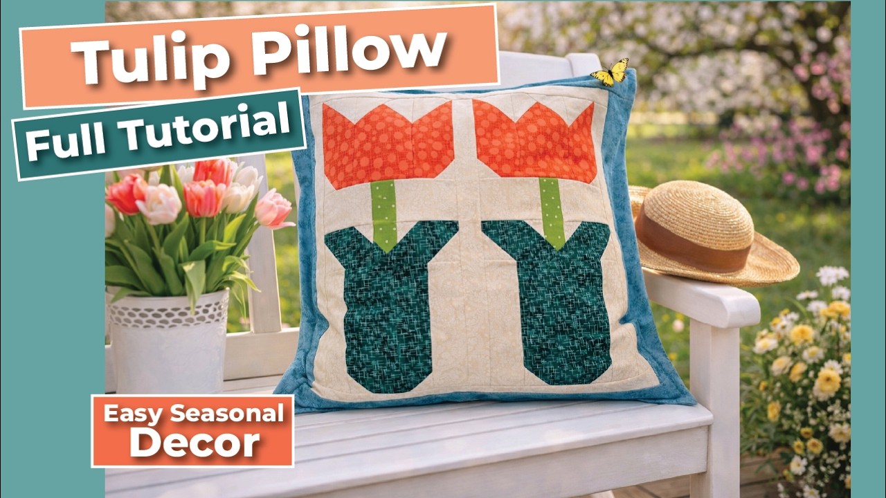 Welcome spring into your home with this Tulip Quilted Envelope Pillow! 🌷| Part of the Cabin Quilters Seasonal Pillow Series

In this video, I’ll show you how to create a 20” seasonal quilted pillow featuring a tulip quilt block, perfect for decorating your home for spring and Easter.
One of my favorite ways to refresh a room throughout the year is by changing seasonal pillow covers. It’s a quick and simple project that makes your home feel fresh, welcoming, and ready for the new season.
In this tutorial you’ll learn how to:
• Piece a cheerful tulip quilt block
• Add structure using interfacing
• Create a simple envelope pillow backing
• Finish a removable 20” quilted pillow cover
This project is beginner-friendly and a great way to add handmade spring décor to your home.

🌷 Watch Last Month’s Pillow
See the Winter Pine Tree Star Pillow here:
👉 https://youtu.be/SaPHxIBcYOI

🧵 Seasonal Pillow Playlist
Watch the full Seasonal Pillow Series:
👉 https://www.youtube.com/playlist?list=PL1O-0gcnLdtT24ufku2c5QXM_F5a7SHH4

🧵 Supplies Used
Fabrics listed in the video
Pellon Shape Flex (SF101)👉 https://amzn.to/3PMCxC6
Turning Tool by Clover👉 https://amzn.to/4rK98sJ
20” Pillow Form
Down:https://www.ikea.com/us/en/p/fjaedrar-inner-cushion-off-white-60262188/
Poly:https://www.ikea.com/us/en/p/inner-cushion-white-firm-indoor-outdoor-30586976/
(Some links are affiliate links. I may earn a small commission at no additional cost to you.)

✨ Subscribe to Cabin Quilters for more simple quilting projects that bring warmth to your home — one season at a time.
Website  https://cabinquilters.com

#quilting#quiltedpillow#springquilting#tulipquilt#seasonaldecor#cabinquilters

TIMESTAMPS
00:00 Intro
04:26 Cutting Instructions
05:33 Start Sewing the Tulip
07:54 Center Section
10:12 Bottom Section
13:21 Finish adn Recap