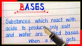 What are bases | Definition of bases | Bases kise kahate hain