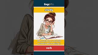 Study Meaning Flash Card Learn English Vocabulary