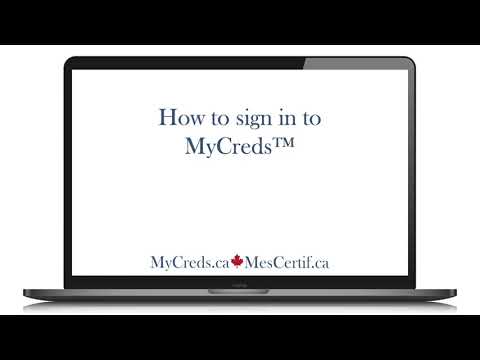 MyCreds™️ - How to sign in to MyCreds™️