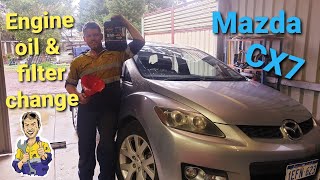 Mazda CX7 basic engine oil and filter change 2007 turbo petrol model