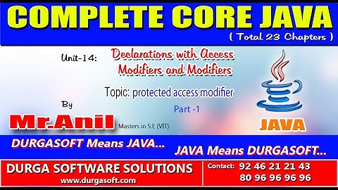 Core Java Declarations with Access Modifiers and Modifiers  protected access modifier   Part -1