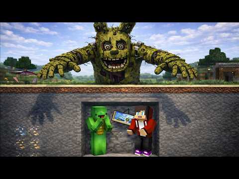 FNAF SPRINGTRAP vs JJ and Mikey glass bunker! – Maizen