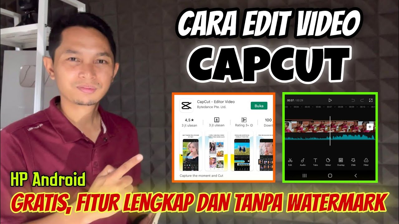 Cara edit video di CAPCUT untuk Pemula Gratis tanpa Watermark YouTube