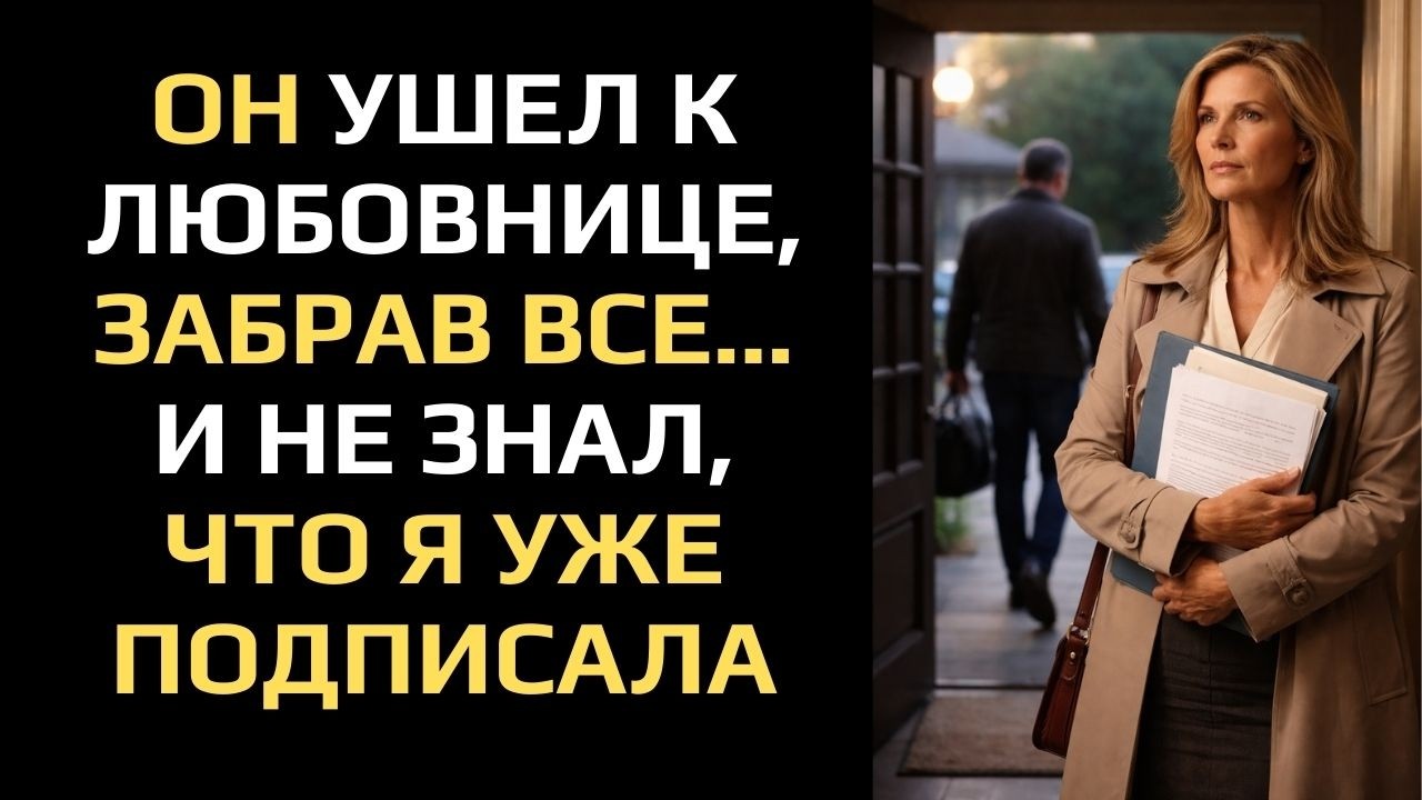 ОН УШЕЛ К ЛЮБОВНИЦЕ, ЗАБРАВ ВСЕ… И НЕ ЗНАЛ, ЧТО Я УЖЕ ПОДПИСАЛА