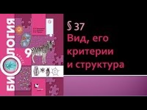 Биология 9 класс. Вид, его критерии и структура