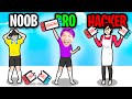 NOOB vs PRO vs HACKER In MOM HID MY GAME!? (ALL LEVELS!)