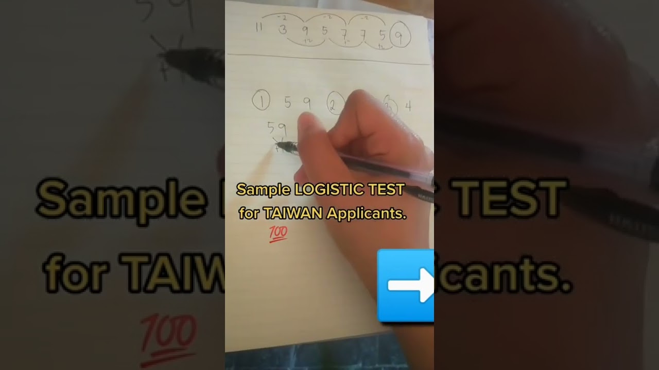 LOGIC EXAMS IN TAIWAN🇹🇼 FACTORY WORKER'S #taiwan #jobseekers #jobs #jobs2022 #shorts #video