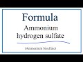 Hydrogen Sulfate and Ammonium Ions