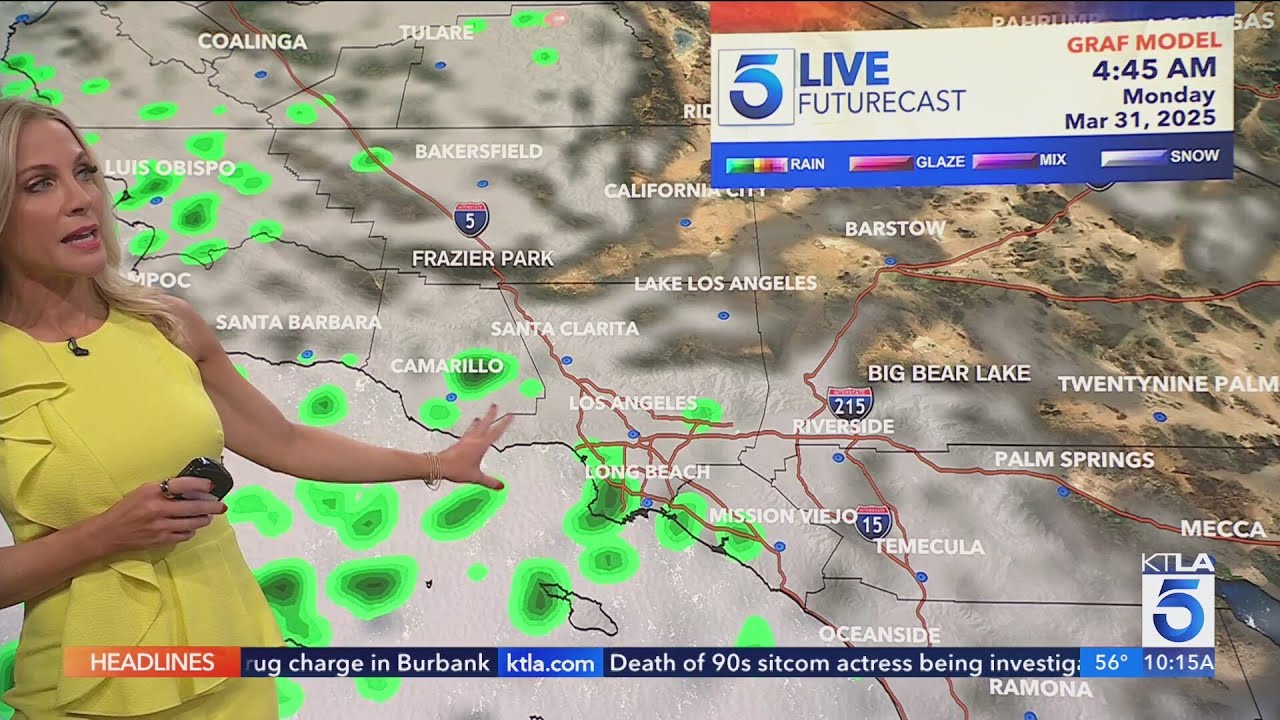 Scattered showers in store for Southern California through Monday