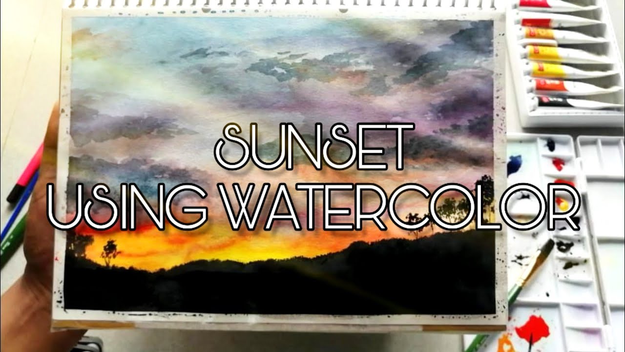 Abstract sunset watercolor paintings malayalam 09 YouTube