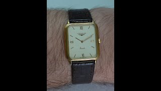 1980 Longines 9k Gold men&#39;s vintage rectangular watch with box