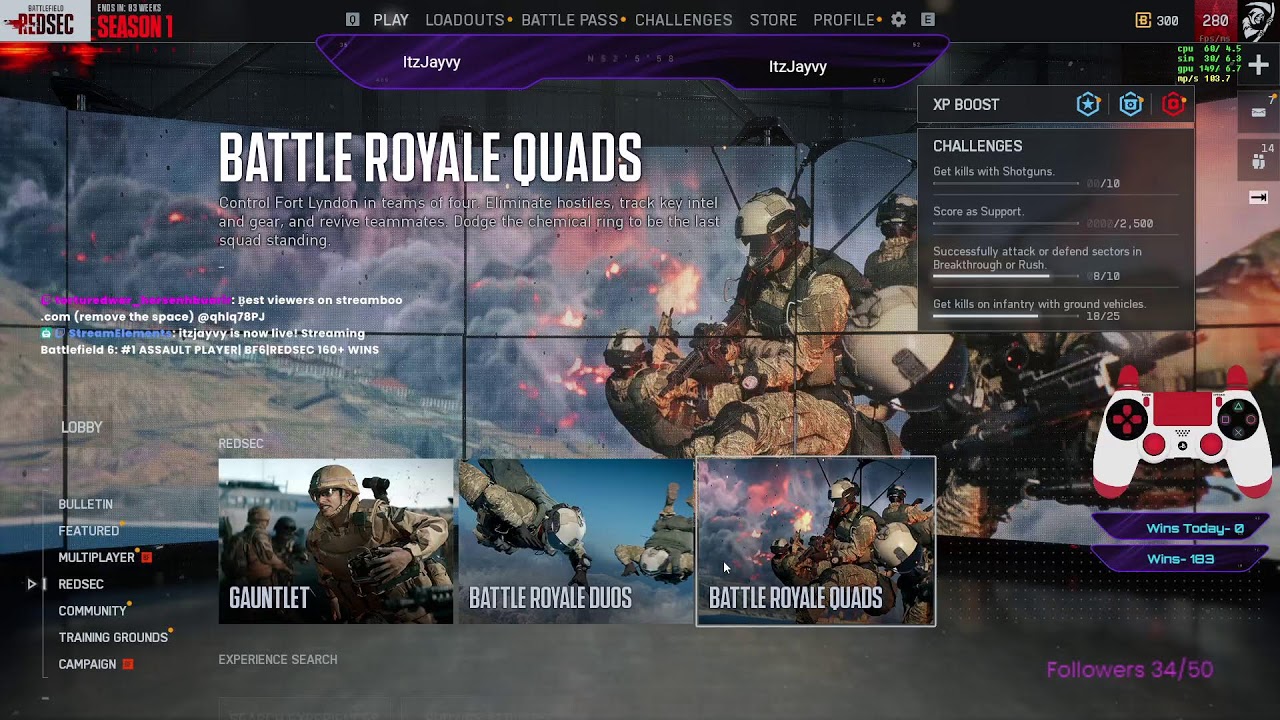 #1 ASSAULT PLAYER| BF6|REDSEC 160+ WINS