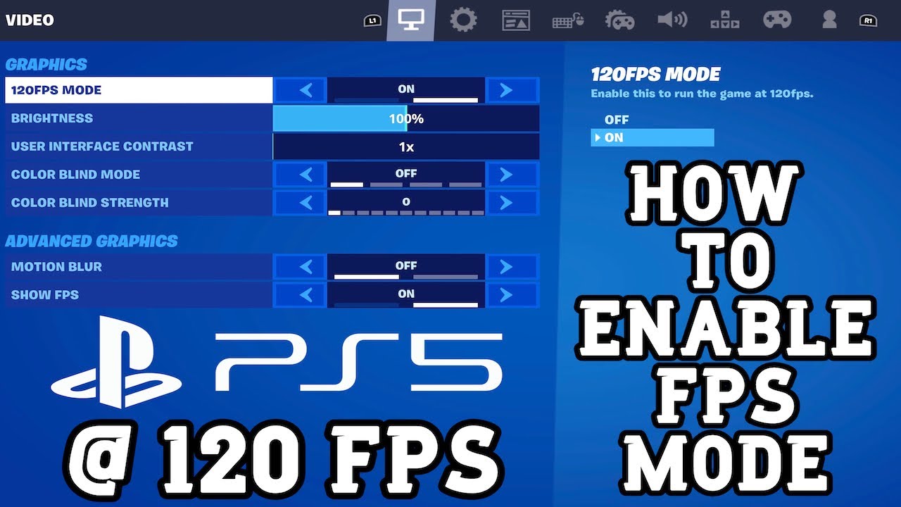 How do I enable 120 FPS in Fortnite on my PlayStation 5 or Xbox Series X