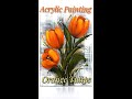 Tulips orange easy painting flower art acrylic painting elsaweissbekolli elsaartline v505