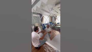 Diamond cut style mirror wall #DiamondCutMirrors #MirrorWallDesign #LuxuryInteriors