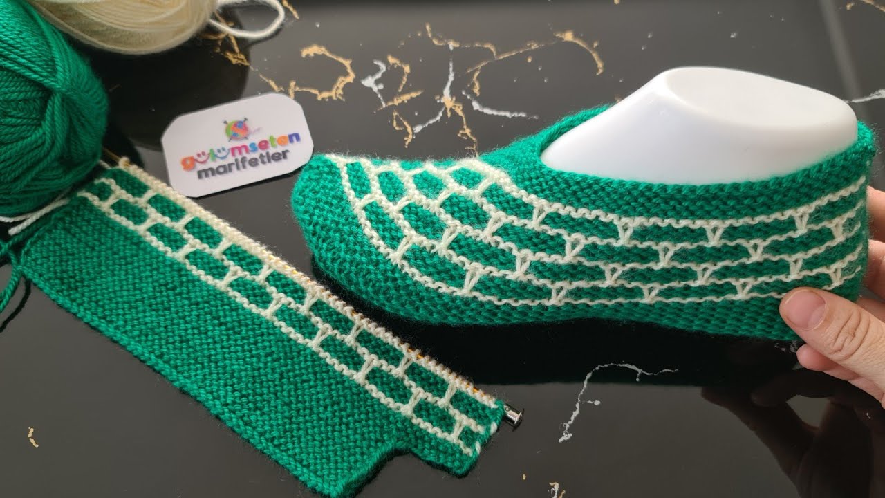 Узор вязание дамских пинеток изготовление тапочек