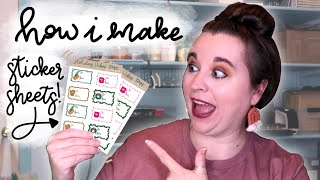 How I Make My STICKER SHEETS  On the Cricut! | 3milelaneco Tutorials