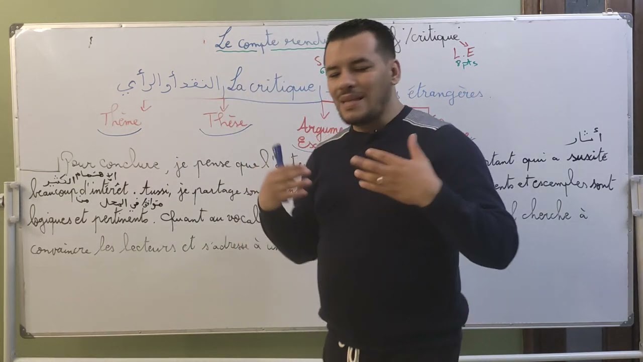 Bac 22. Le compte rendu. La partie 03.  La critique خاص بشعبة اللغات